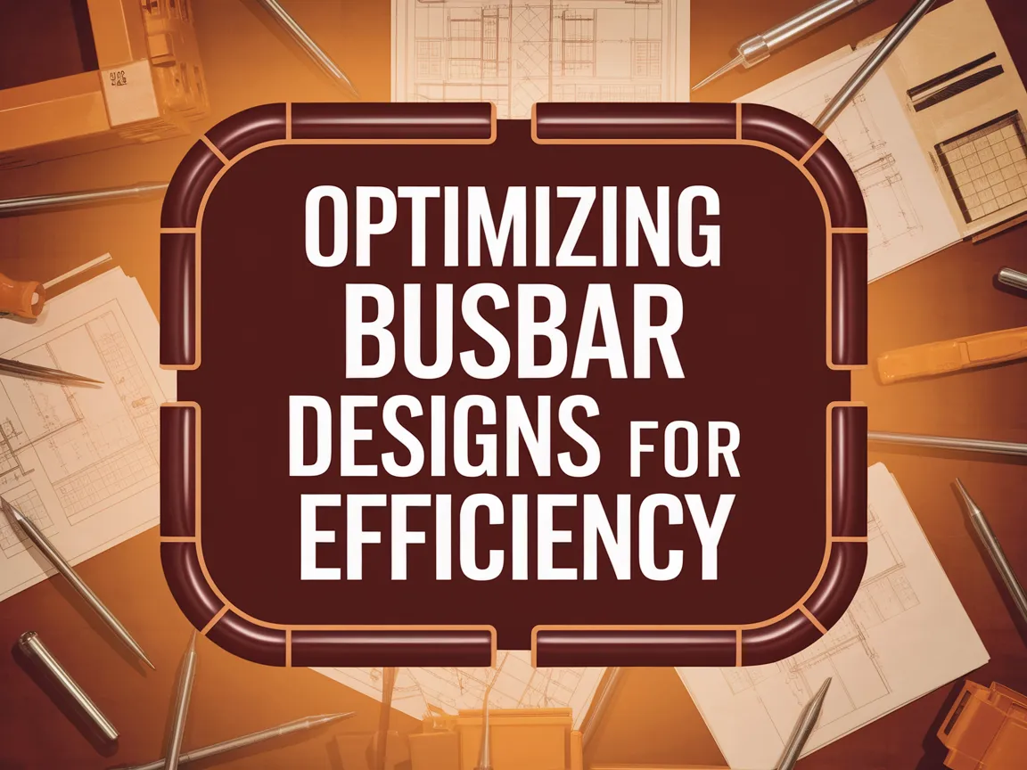 Diagram illustrating busbar cross section profiles emphasizing rectangular shapes and standard guages to enhance efficiency and prevent epoxy cracking.