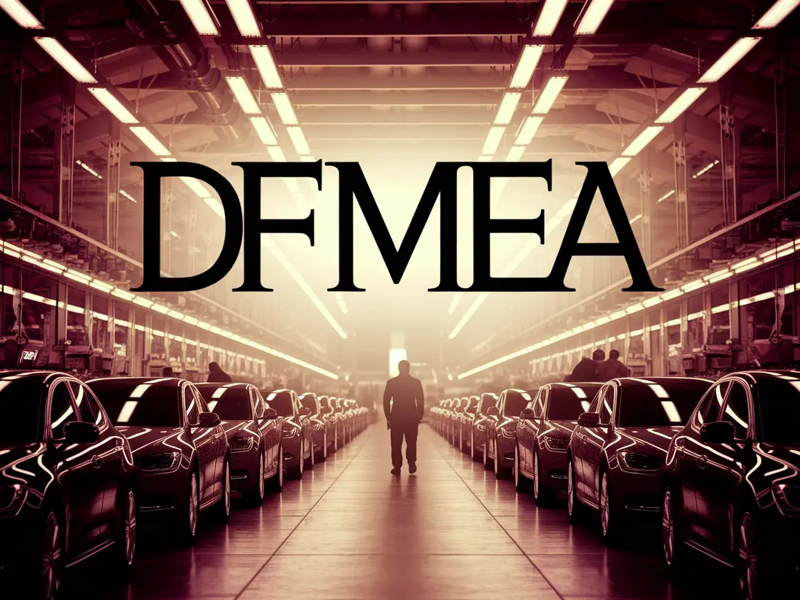 Image illustrating DFMEA process related to battery packs emphasizing team collaboration and ongoing safety assessments.