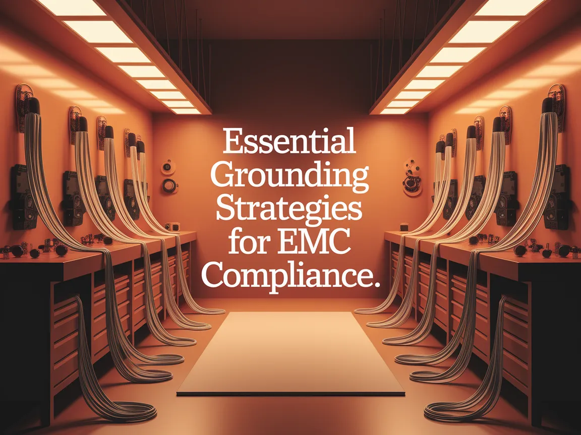 A high-tech setup demonstrating essential grounding strategies for EMC compliance in an electrical environment.