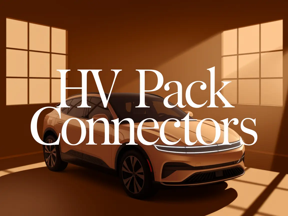 Detailed view of various high voltage pack connectors, showcasing their designs and features.