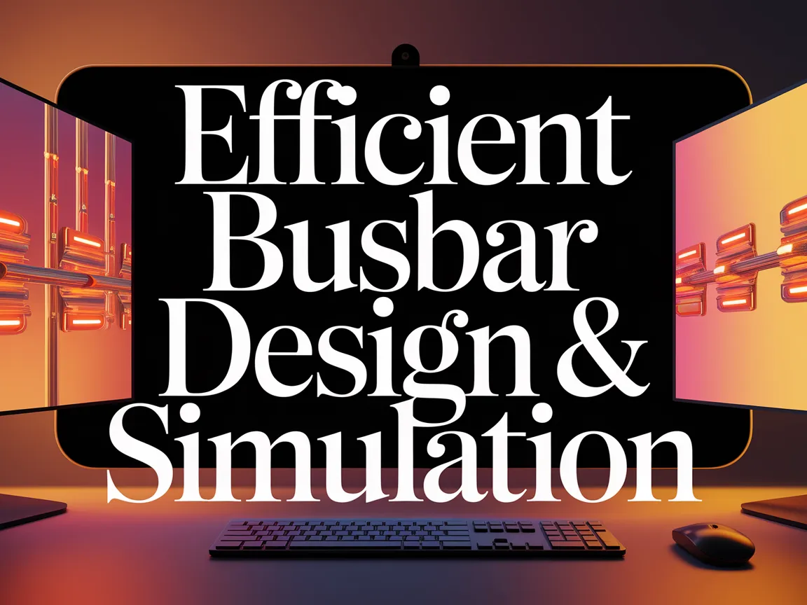 Image showcasing efficient busbar design and simulation process using Solidworks CHT and EMC tools