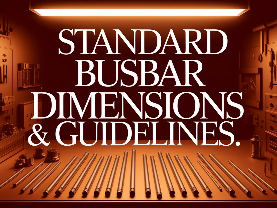Standard busbar dimensions and guidelines for sizes and thickness conventions.
