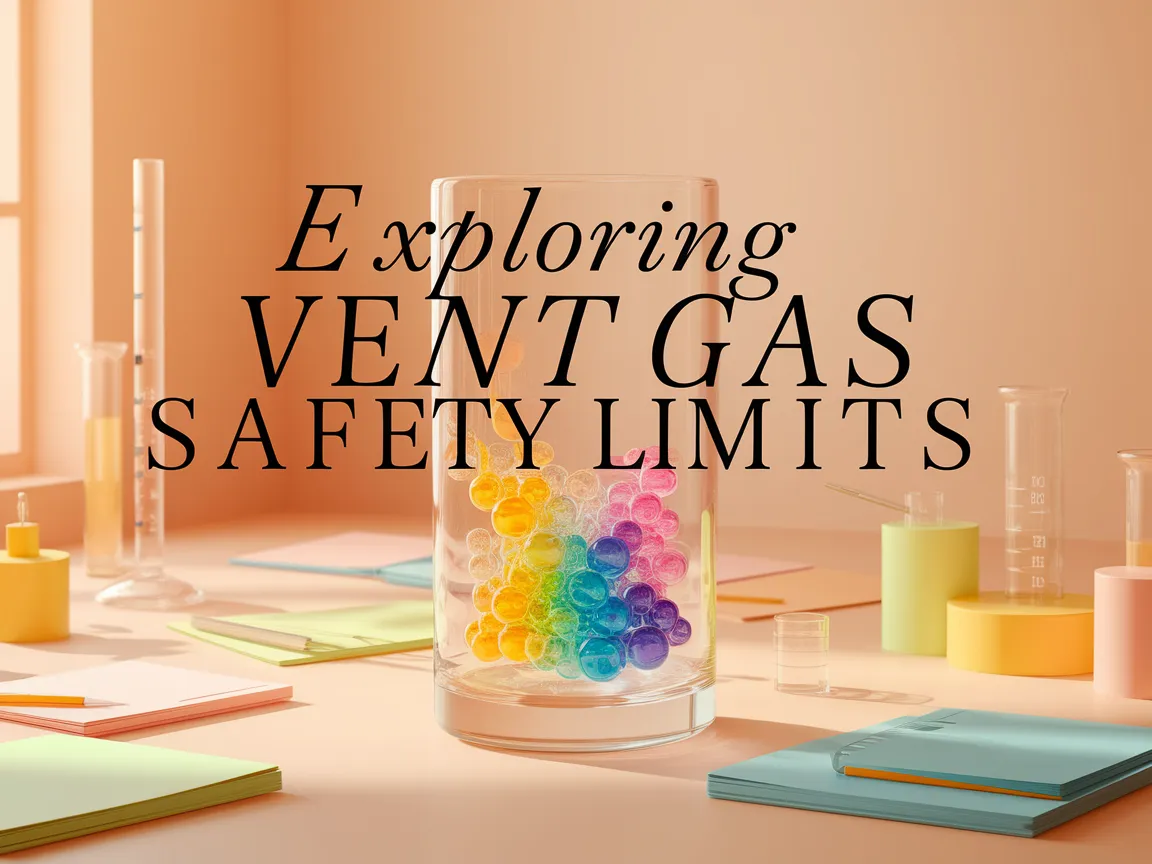 Illustration of vent gas composition with colorful balls representing LFL and HFL limits.