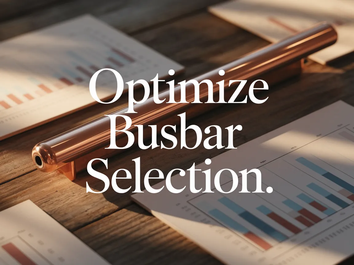 Image illustrating busbar material selection focusing on conductivity and cost analysis.