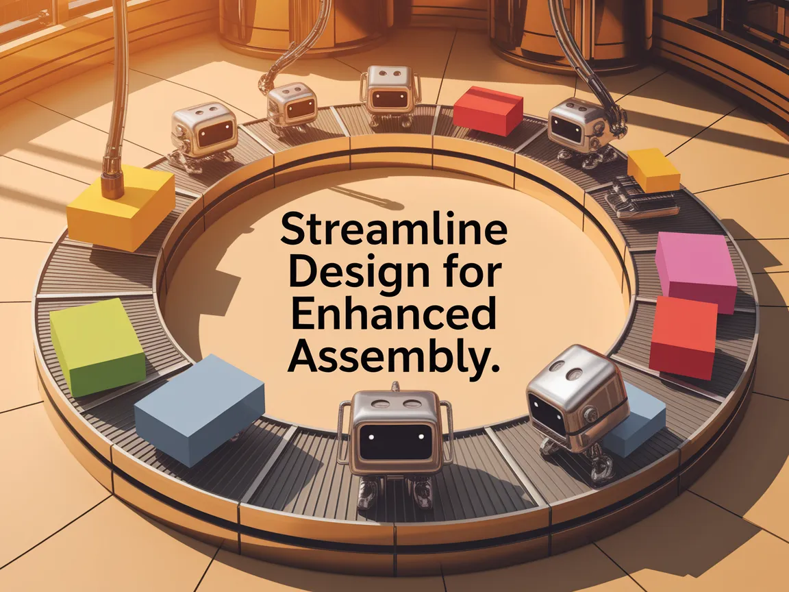 Robotic assembly line showcasing design simplification for enhanced assembly efficiency
